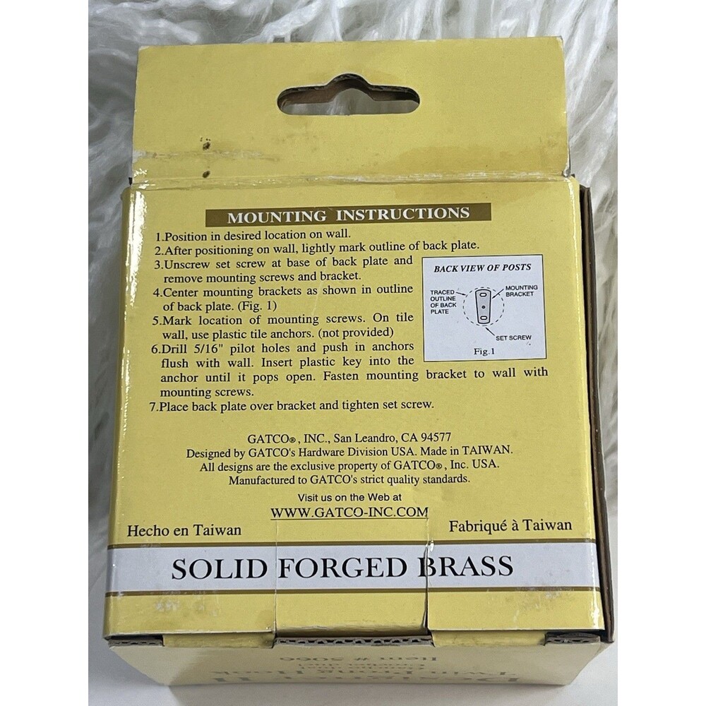 Gatco Designer II Premier Twin Prong Hook SOLID BRASS Towel Hooks NIB - Picture 6 of 6
